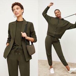 MM LaFleur Sz L Olive Green Delaney Jogger Pants Career Office Athleisure Chic